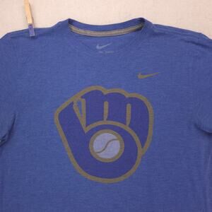 Nike Casual Crew Neck Graphic Short Sleeve T Shirt Mens Size Small S Blue